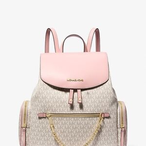 Michael Kors Pink and Beige Logo Backpack - Brand NEW